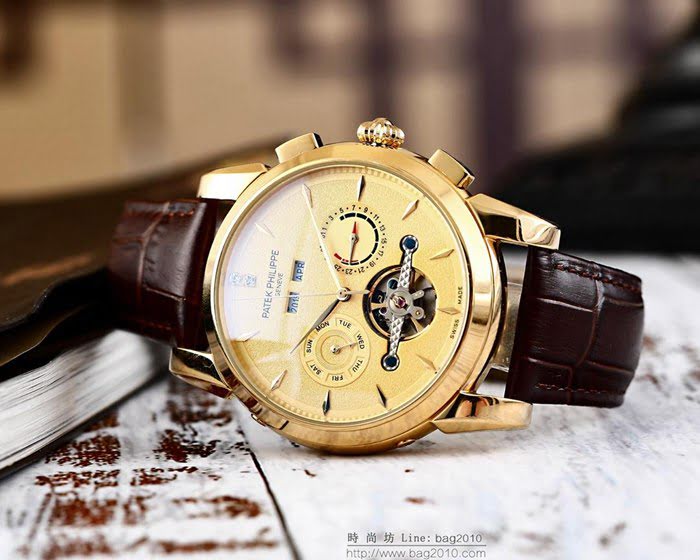 百達翡麗PATEK PHILPPE 全自動機械機芯 316精鋼表殼 進口小牛皮錶帶 男士腕表  wssb3779